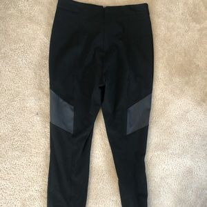1.STATE Womens leggings with faux leather side panels  Black